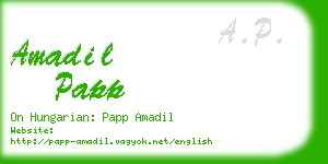 amadil papp business card